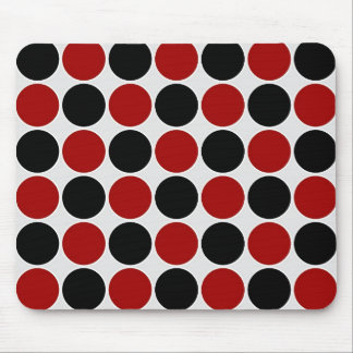 Retro Polka Dots in Red & Black Mouse Pad