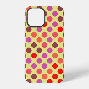Retro Polka Dots   Red Violet Brown iPhone 12 Pro Case