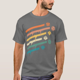 Retro Polyhedral Dice Set Ray Tabletop RPG Addict T-Shirt