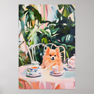 Retro Pomeranian Poster, Pomeranian Oil Painting Poster