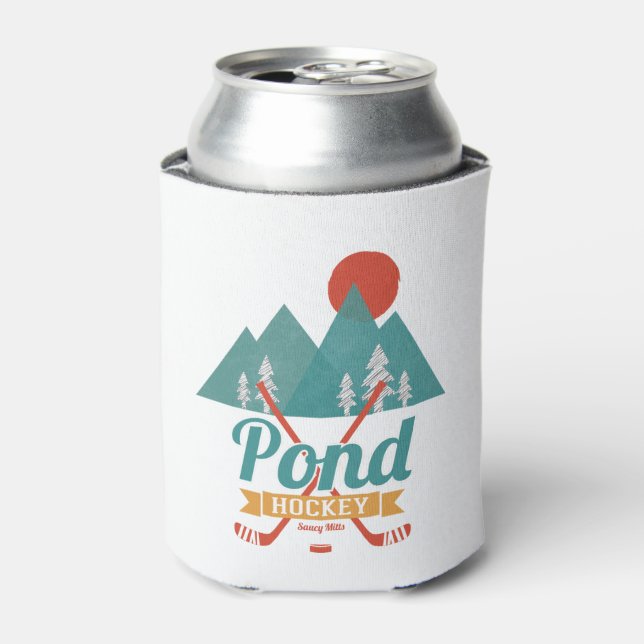 Retro Pond Hockey Can Cooler (Can Front)