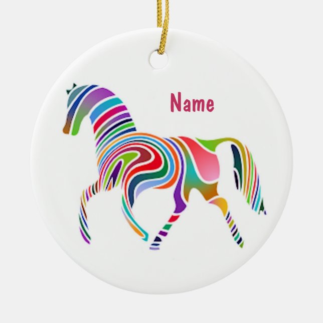 Retro Pony Ceramic Ornament (Front)