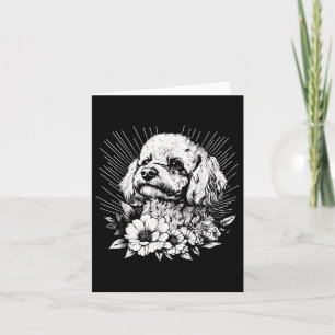 Retro Poodle Dog Lover Tattoo Style  Card