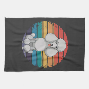 Retro Poodle Lover Dog Gifts for Poodle Owners Men Kitchen Towel