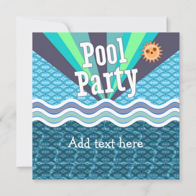 Retro Pool Party Invitation (Front)