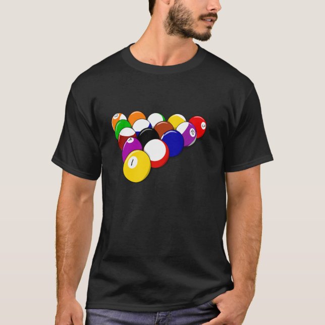Retro Pool Player Funny Snooker Pool Billiard Cost T-Shirt (Front)