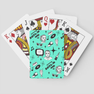 Retro Pop 1950's Style Nostalgic Graphics Playing Cards