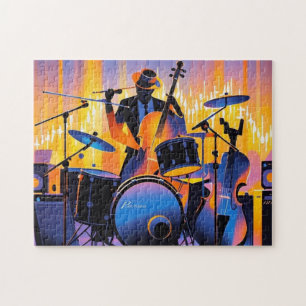 Retro Pop Abstract musical instruments dramatic Jigsaw Puzzle