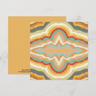 Retro Pop Art Abstract Geometric Wavy Pattern Card