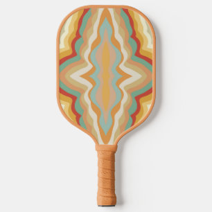 Retro Pop Art Abstract Geometric Wavy Pattern Pickleball Paddle