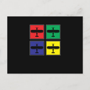 Retro Pop Art Airplane Aircraft Mechanic Aviator Holiday Postcard