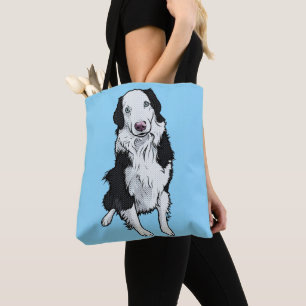 Retro Pop Art Australian Shepherd Dog Graphic Tote Bag