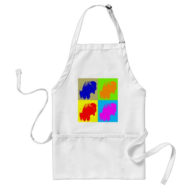 Retro Pop Art Bison Buffalo Artwork Standard Apron (Front)