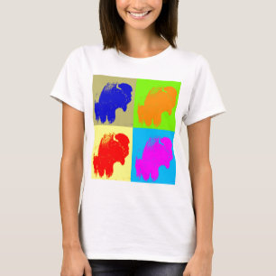 Retro Pop Art Bison Buffalo Artwork T-Shirt
