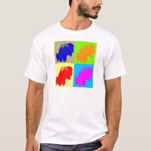 Retro Pop Art Bison Buffalo Artwork T-Shirt