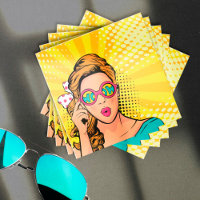 Retro Pop Art Blonde Lady Wow ID556