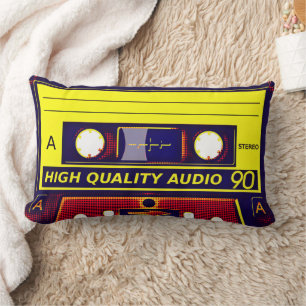 Retro Pop Art Cassette Tape  Lumbar Pillow