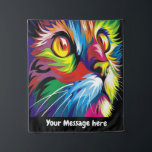 Retro pop art cat add message wall decor tapestry<br><div class="desc">design by www.etsy.com/Shop/mitkozh</div>