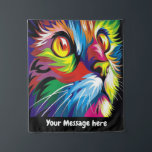 Retro pop art cat add message wall decor tapestry<br><div class="desc">design by www.etsy.com/Shop/mitkozh</div>