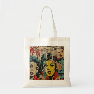 Retro Pop Art Collage Tote Bag