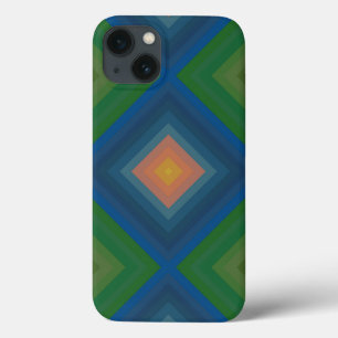Retro Pop Art Colour Stripe Diamond Pattern  iPhone 13 Case