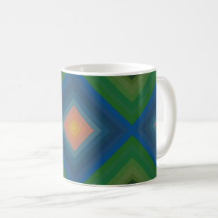 Retro Pop Art Colour Stripe Diamond Pattern  Coffee Mug