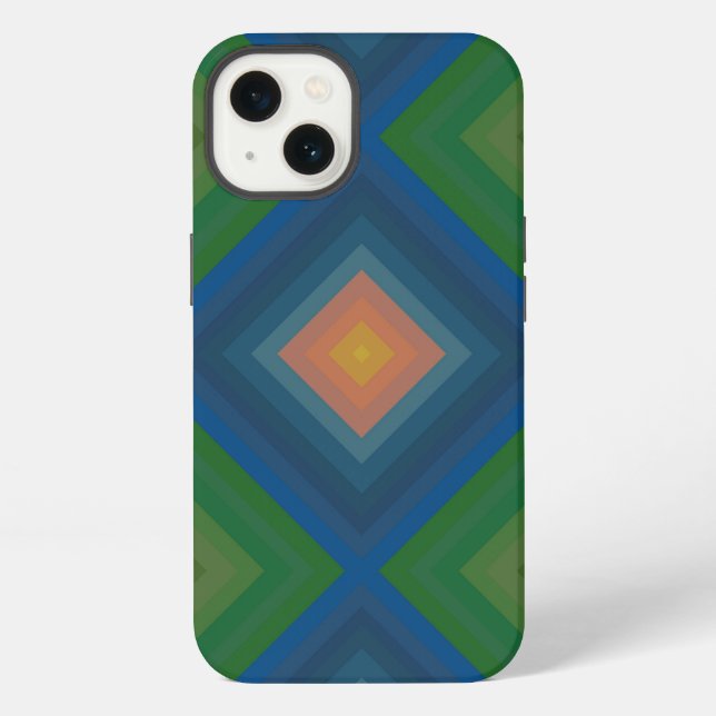Retro Pop Art Colour Stripe Diamond Pattern  iPhone Case (Back)