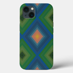 Retro Pop Art Colour Stripe Diamond Pattern  iPhone 13 Case
