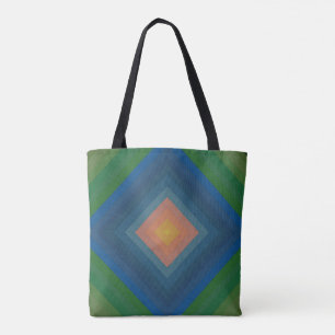 Retro Pop Art Colour Stripe Diamond Pattern  Tote Bag
