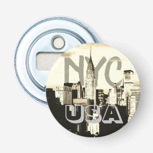 Retro Pop Art Comic New York City NYC USA Bottle Opener