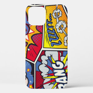Retro pop art, comic shout pattern. iPhone 12 case