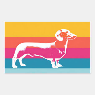 Retro Pop Art Dachshund Silhouette Sticker