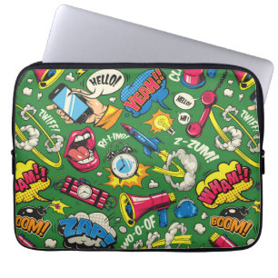 Retro Pop Art Explosion - Vibrant Comic Urban Laptop Sleeve