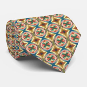 Retro Pop Art Geometric Color Block Pattern Tie