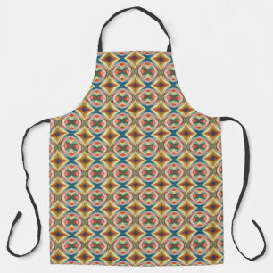 Retro Pop Art Geometric Colour Block Pattern Apron