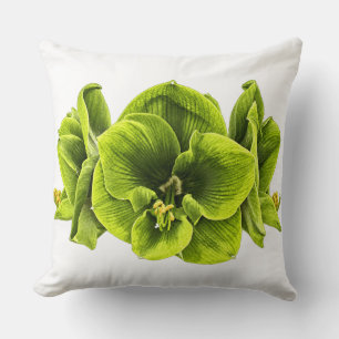 Retro Pop Art Green Amaryllis Throw Pillow