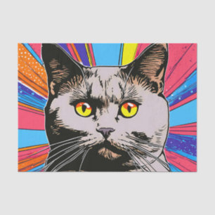 Retro Pop Art of a British Shorthair Tissue Paper