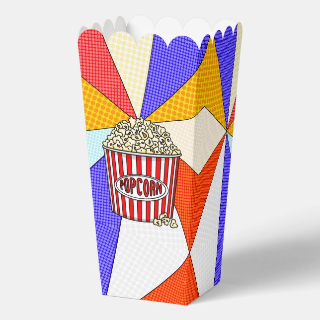 Retro Pop Art Popcorn Favor Box (Back)