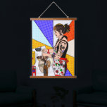 Retro Pop Art Pretty Lady Baking Hanging Tapestry<br><div class="desc">Colourful retro pop art tattooed girl cooking in the kitchen.</div>