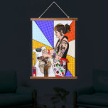 Retro Pop Art Pretty Lady Baking Hanging Tapestry<br><div class="desc">Colourful retro pop art tattooed girl cooking in the kitchen.</div>