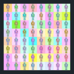 Retro Pop Art Robots v2 Poster<br><div class="desc">A Pop art style multiple robots design each in different combinations of 5 colors in a screen print like style.</div>