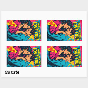 Retro Pop Art Romance Comics Bright Colours Love Sticker