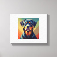 Retro Pop Art Rottweiler – Colourful Dog Portrait