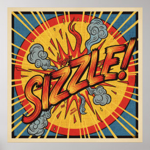 Retro Pop Art "Sizzle!" Poster