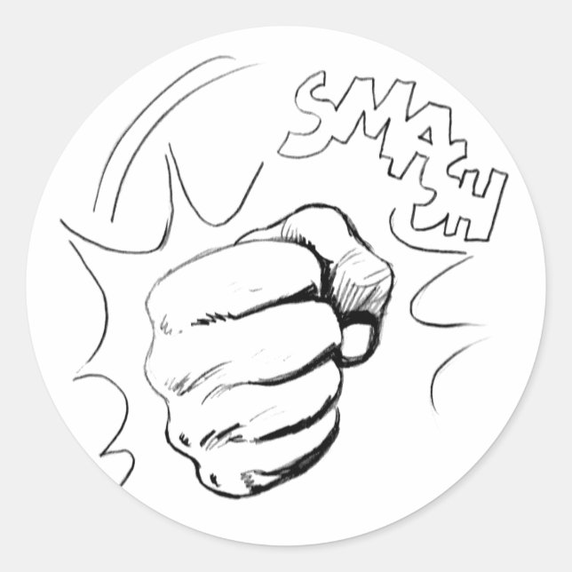 Retro Pop Art Smash Sketch Sticker (Front)