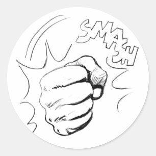 Retro Pop Art Smash Sketch Sticker