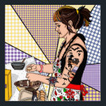 Retro Pop Art Tattooed Lady Baking<br><div class="desc">I drew this picture of my daughter cooking on Christmas in the kitchen with a retro pop art flare.</div>