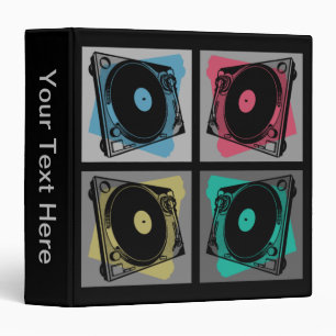 Retro Pop Art Turntables Binder