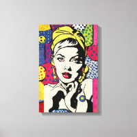 Retro Pop Art Woman Portrait