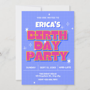 Retro pop birthday  invitation